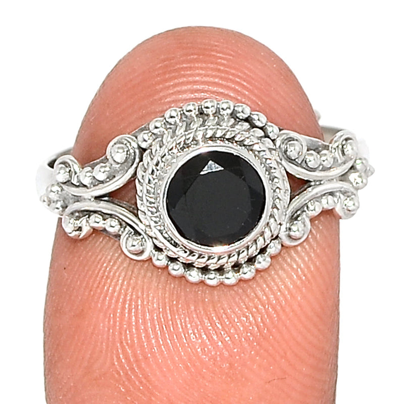 Small Filigree - Black Onyx Faceted Ring - BOFR1330