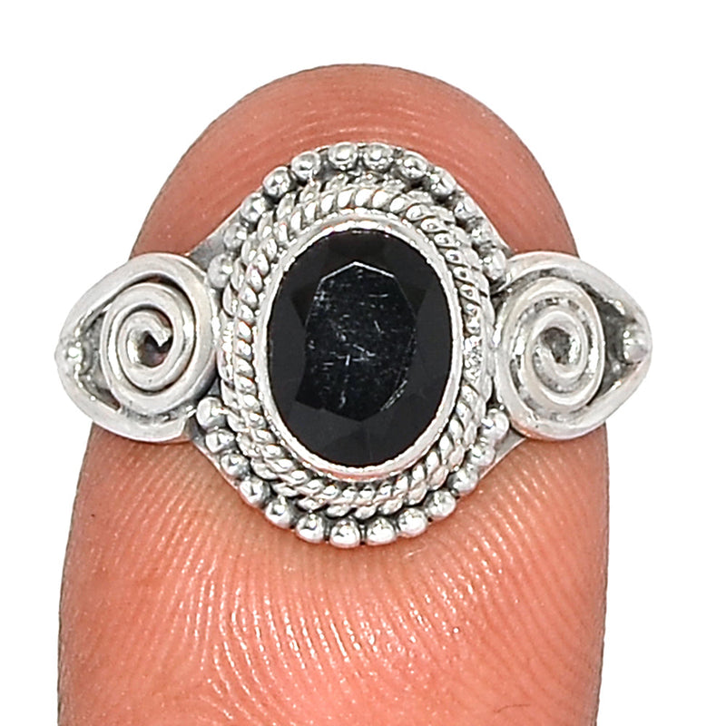 Small Filigree - Black Onyx Faceted Ring - BOFR1333