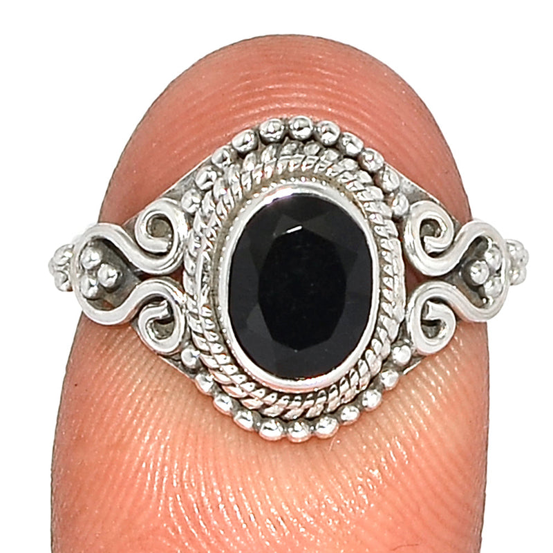 Small Filigree - Black Onyx Faceted Ring - BOFR1335