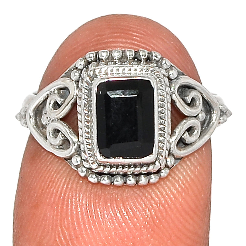 Small Filigree - Black Onyx Faceted Ring - BOFR1336