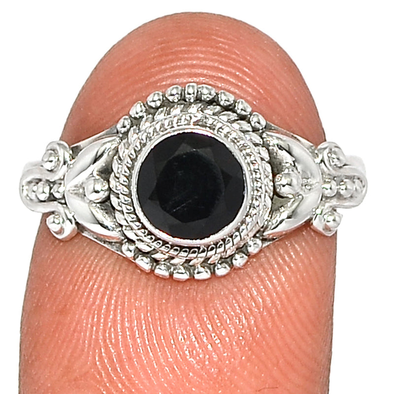 Small Filigree - Black Onyx Faceted Ring - BOFR1337
