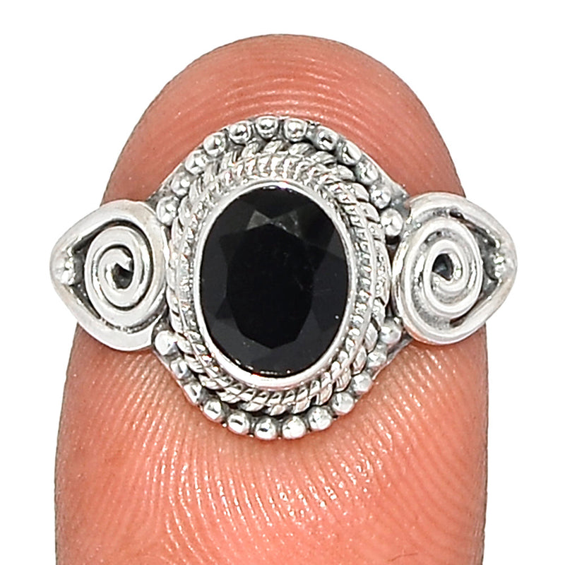 Small Filigree - Black Onyx Faceted Ring - BOFR1338
