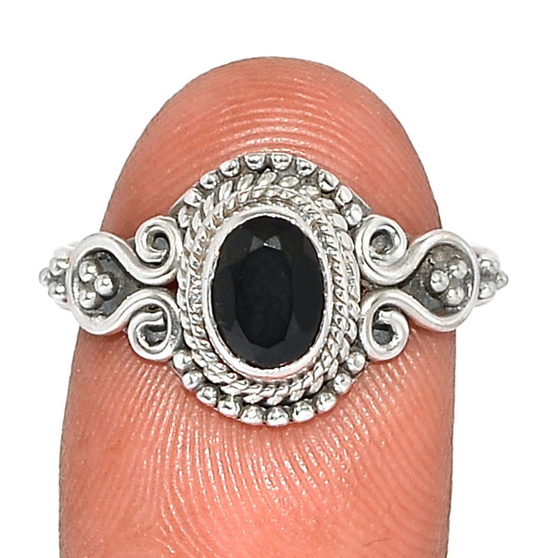 Small Filigree - Black Onyx Faceted Ring - BOFR1339