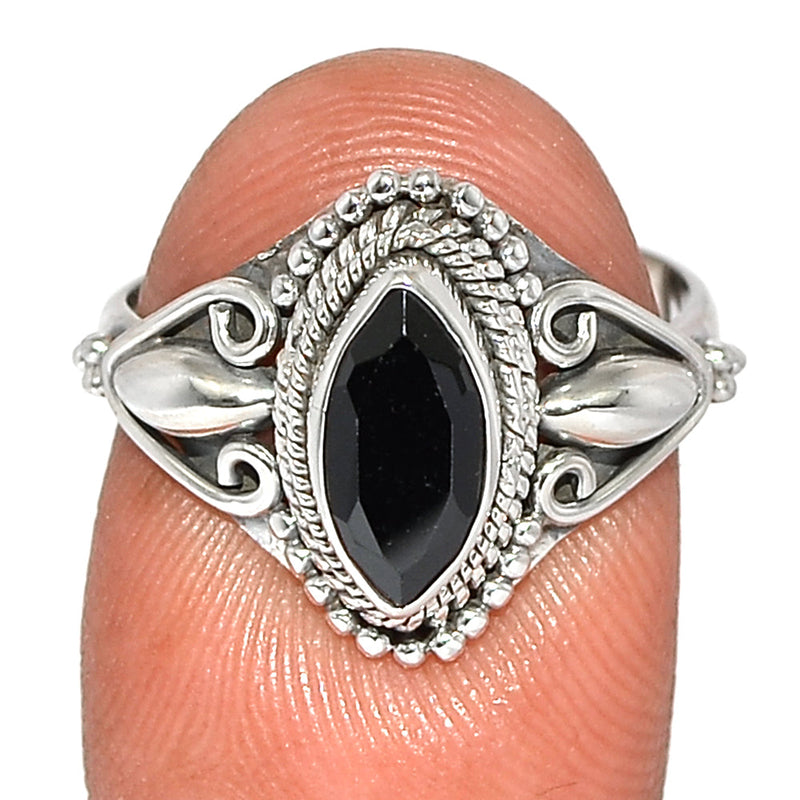 Small Filigree - Black Onyx Faceted Ring - BOFR1340