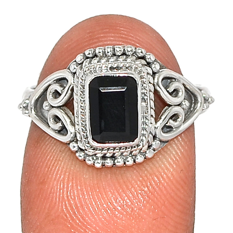 Small Filigree - Black Onyx Faceted Ring - BOFR1344