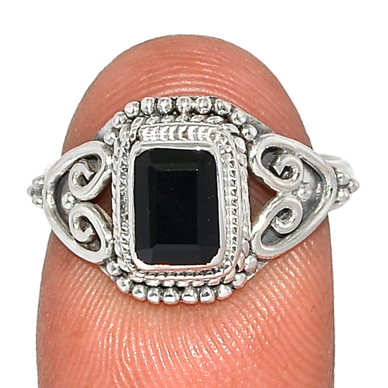 Small Filigree - Black Onyx Faceted Ring - BOFR1346