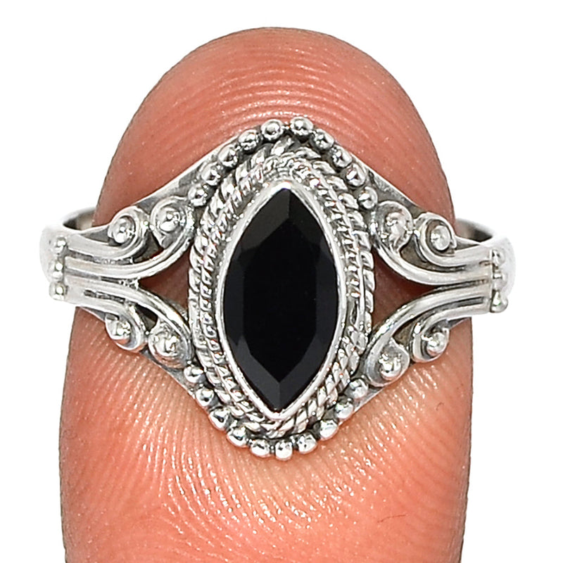 Small Filigree - Black Onyx Faceted Ring - BOFR1348