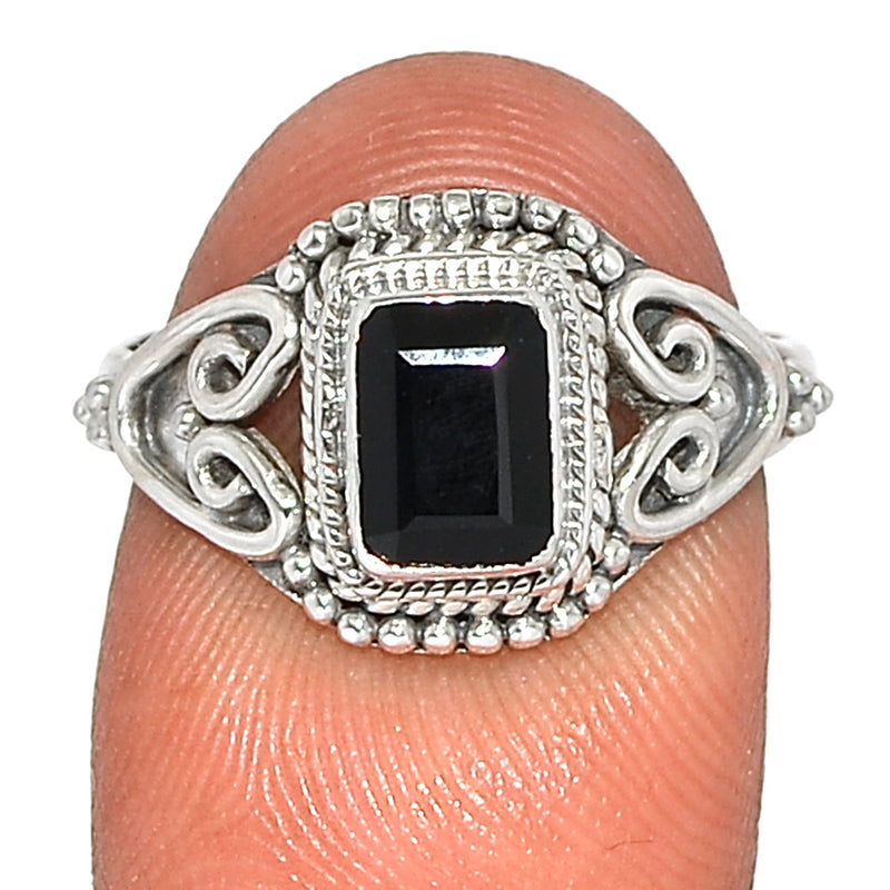 Small Filigree - Black Onyx Faceted Ring - BOFR1350
