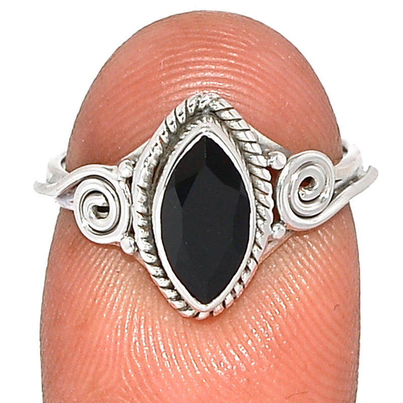 Small Filigree - Black Onyx Faceted Ring - BOFR1351