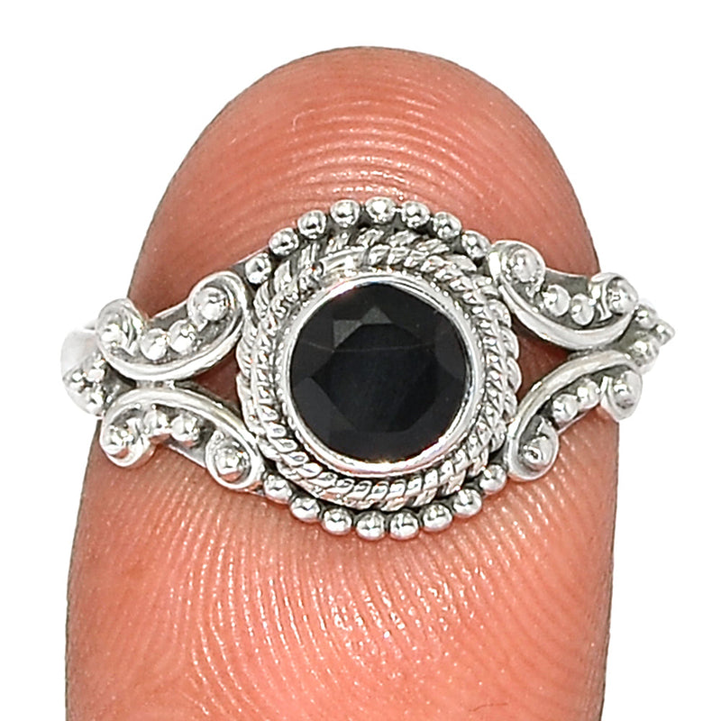 Small Filigree - Black Onyx Faceted Ring - BOFR1353