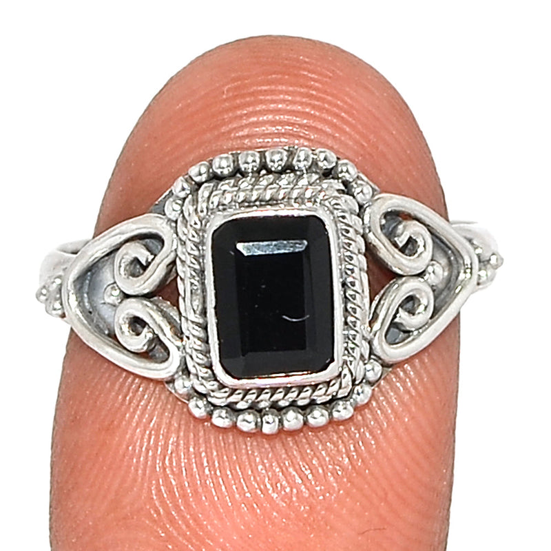 Small Filigree - Black Onyx Faceted Ring - BOFR1354