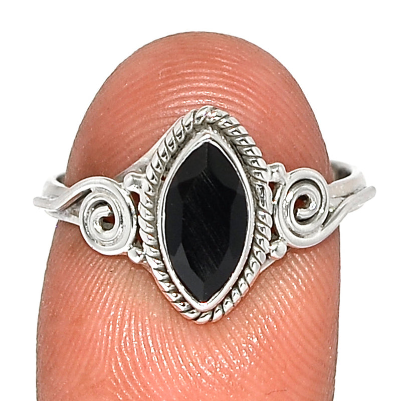 Small Filigree - Black Onyx Faceted Ring - BOFR1355