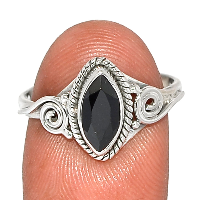 Small Filigree - Black Onyx Faceted Ring - BOFR1357