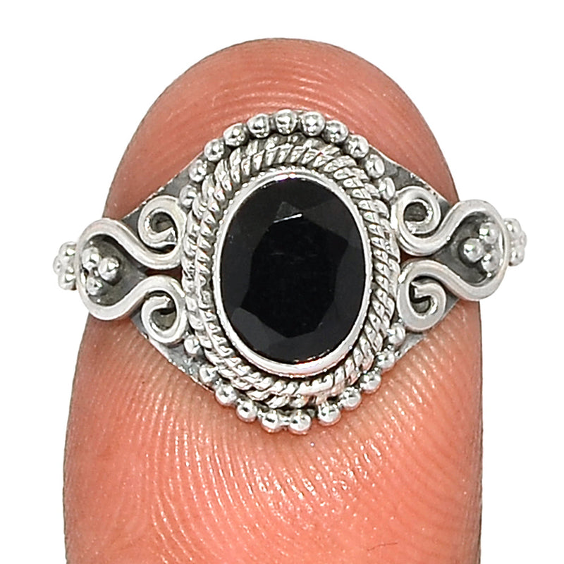 Small Filigree - Black Onyx Faceted Ring - BOFR1358