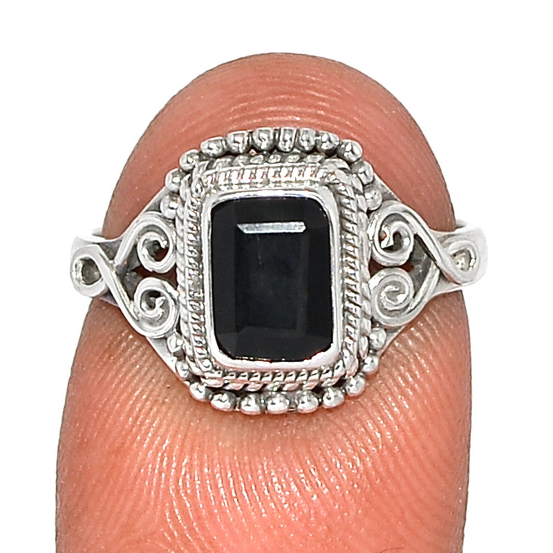Small Filigree - Black Onyx Faceted Ring - BOFR1359