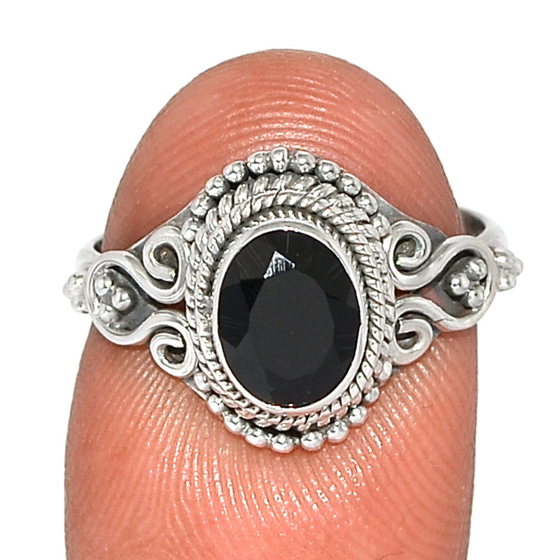 Small Filigree - Black Onyx Faceted Ring - BOFR1362