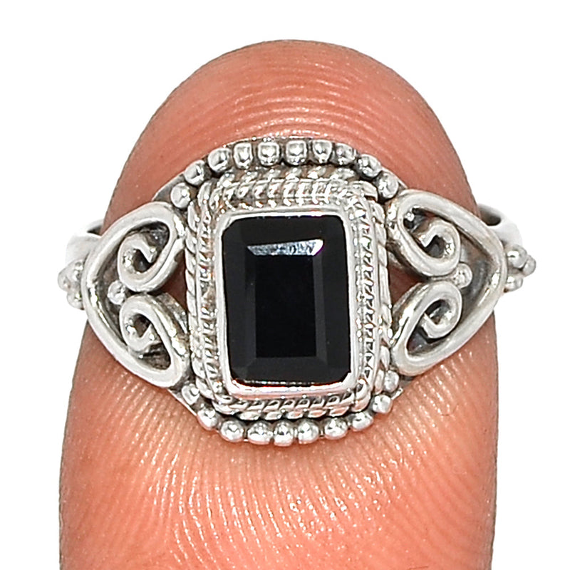 Small Filigree - Black Onyx Faceted Ring - BOFR1363