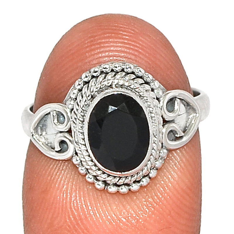 Small Filigree - Black Onyx Faceted Ring - BOFR1364