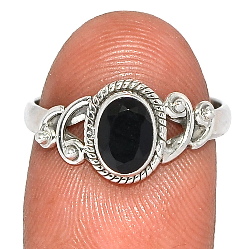 Small Filigree - Black Onyx Faceted Ring - BOFR1365