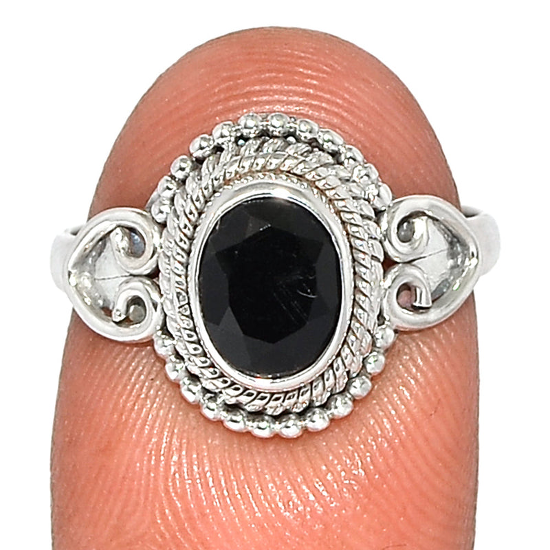 Small Filigree - Black Onyx Faceted Ring - BOFR1368