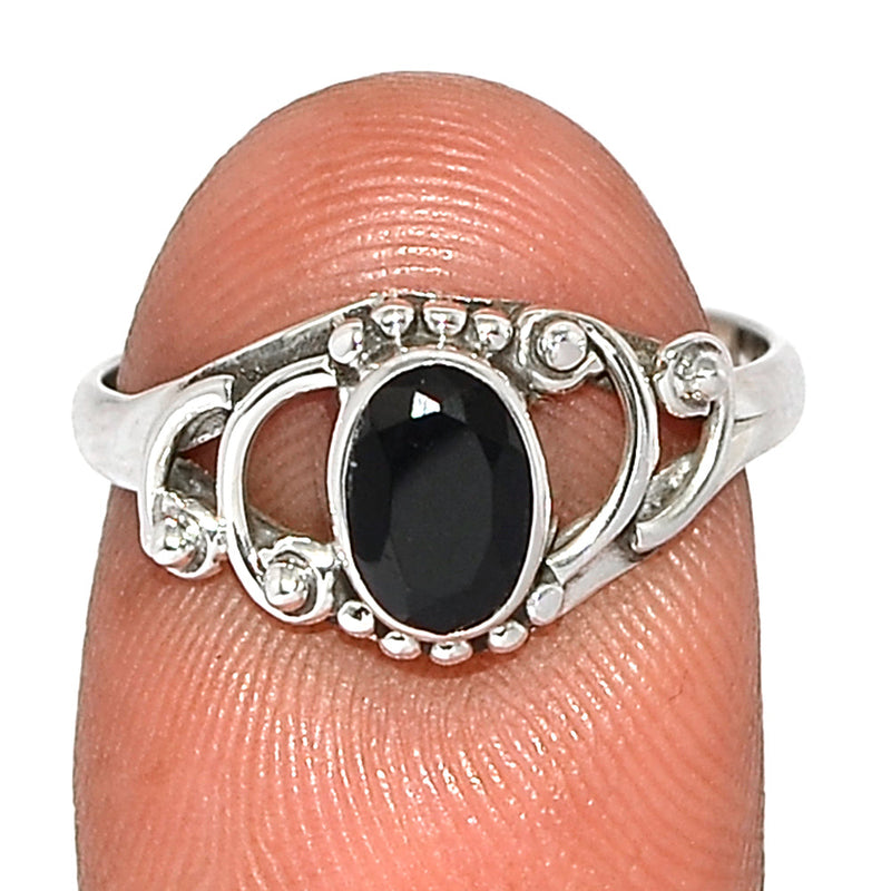 Small Filigree - Black Onyx Faceted Ring - BOFR1369