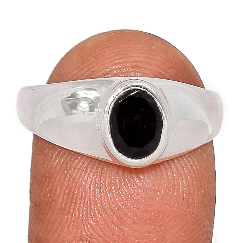 Solid - Black Onyx Faceted Ring - BOFR1371
