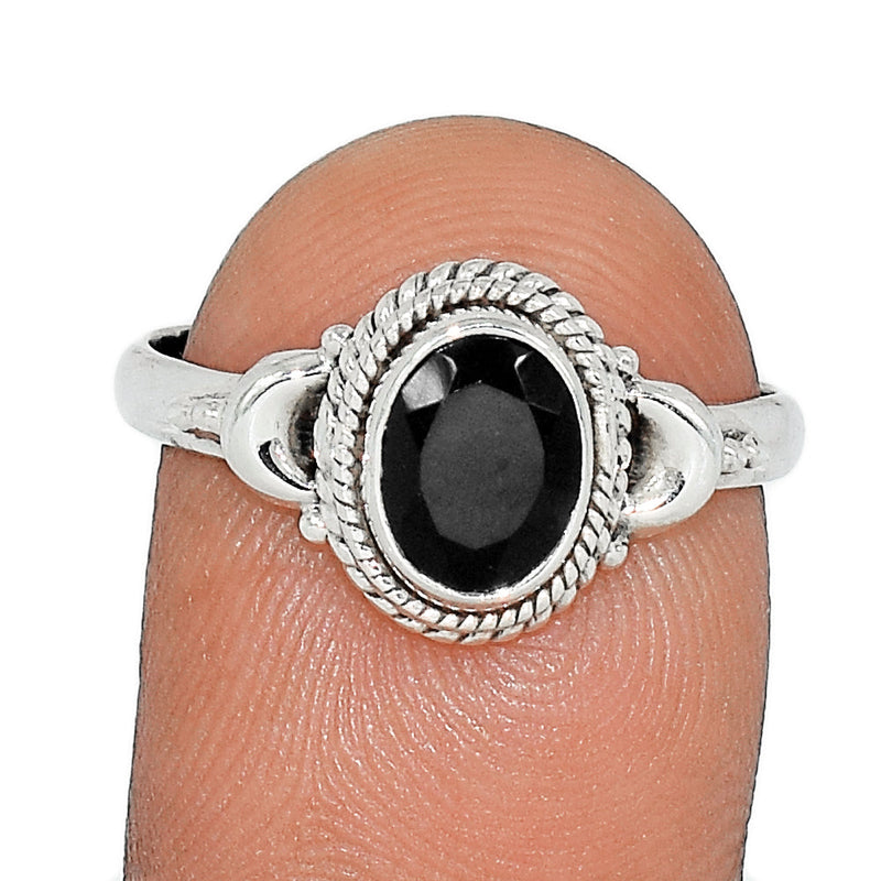 Small Filigree - Black Onyx Faceted Ring - BOFR1373