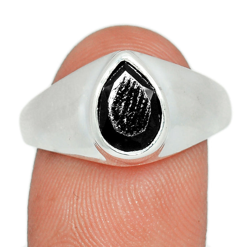 Solid - Black Onyx Faceted Ring - BOFR1376