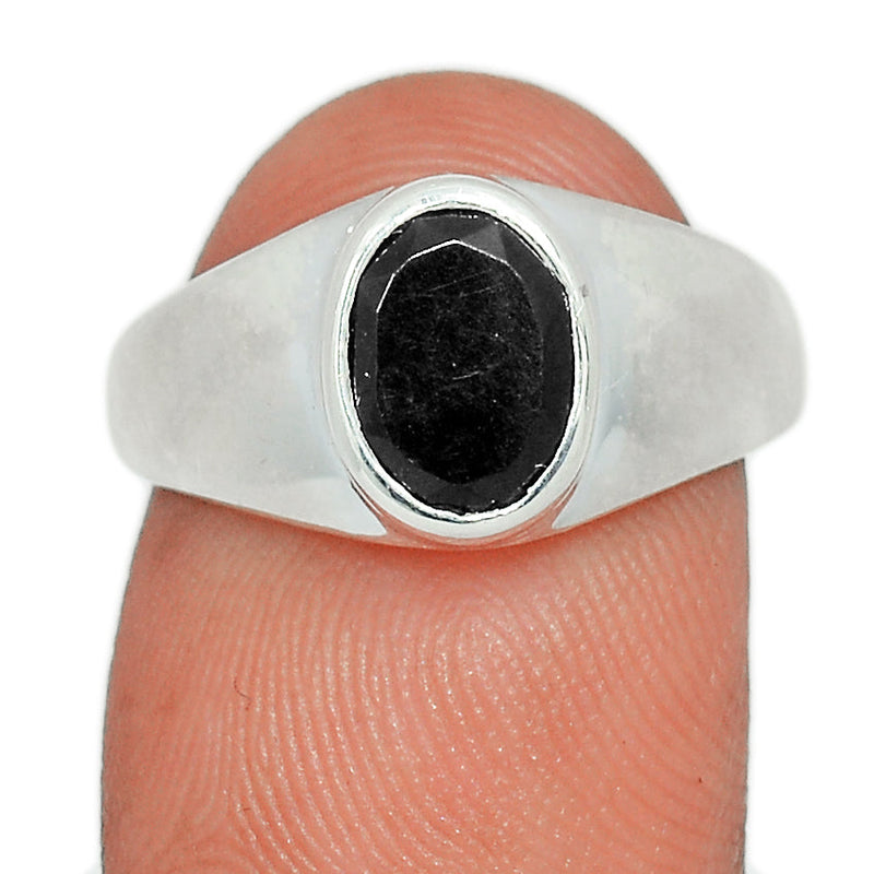 Solid - Black Onyx Faceted Ring - BOFR1377
