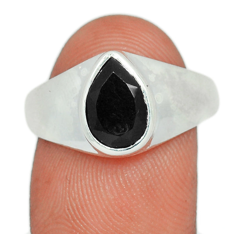 Solid - Black Onyx Faceted Ring - BOFR1380