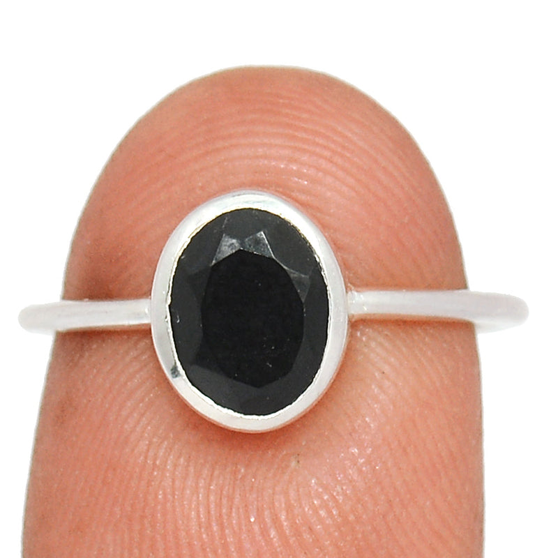 Small Plain - Black Onyx Faceted Ring - BOFR1382