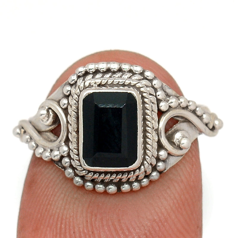 Small Fililigree - Black Onyx Faceted Ring - BOFR1383