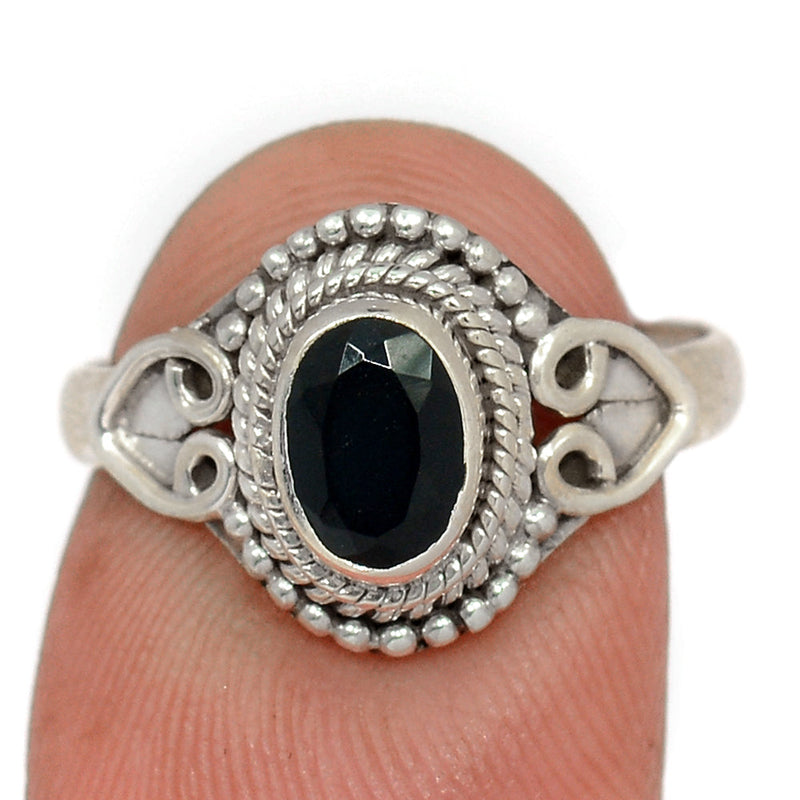 Small Fililigree - Black Onyx Faceted Ring - BOFR1384