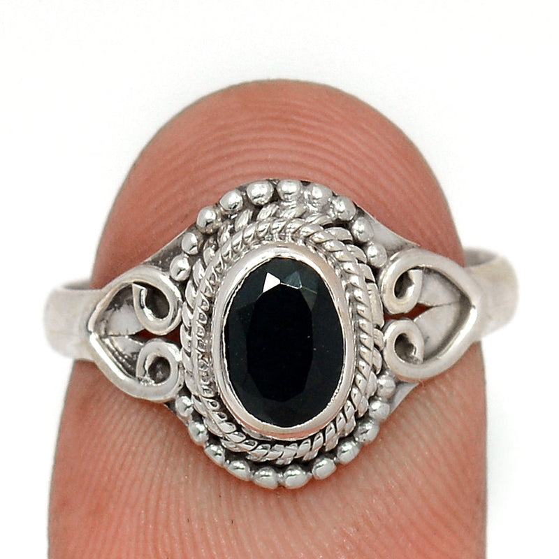 Small Fililigree - Black Onyx Faceted Ring - BOFR1385