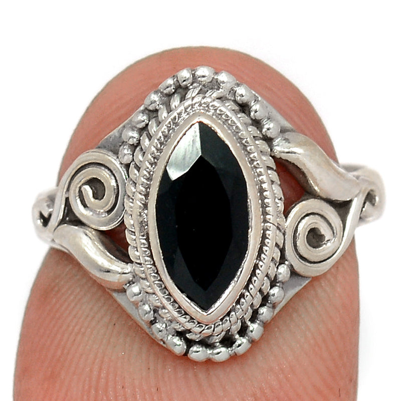 Small Fililigree - Black Onyx Faceted Ring - BOFR1389