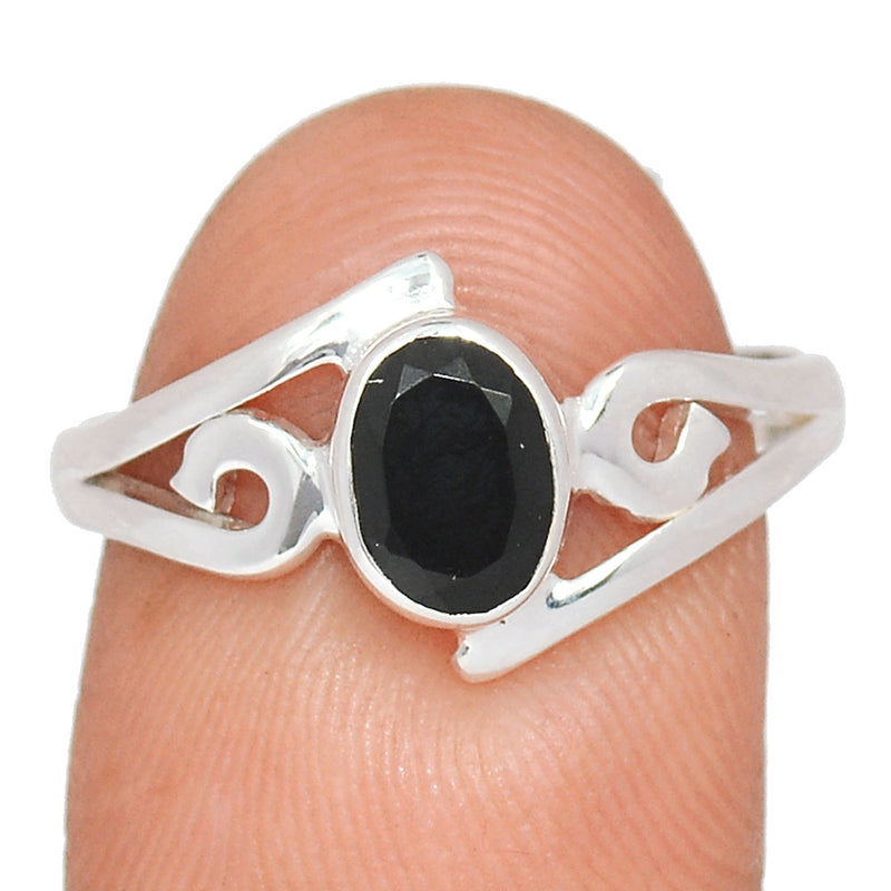 Small Plain - Black Onyx Faceted Ring - BOFR1393