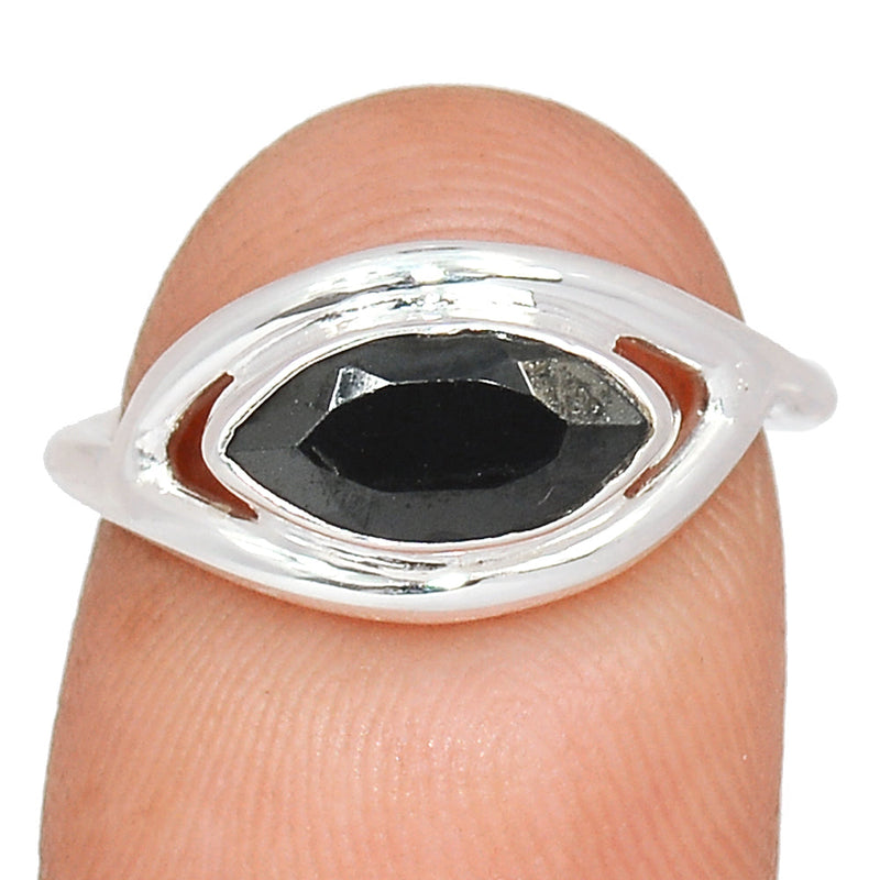 Small Plain - Black Onyx Faceted Ring - BOFR1395