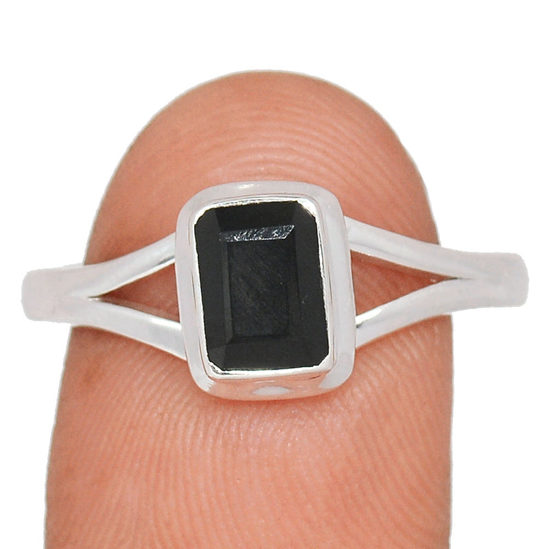 Small Plain - Black Onyx Faceted Ring - BOFR1396