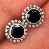 Faceted Black Onyx Studs - BOFS160