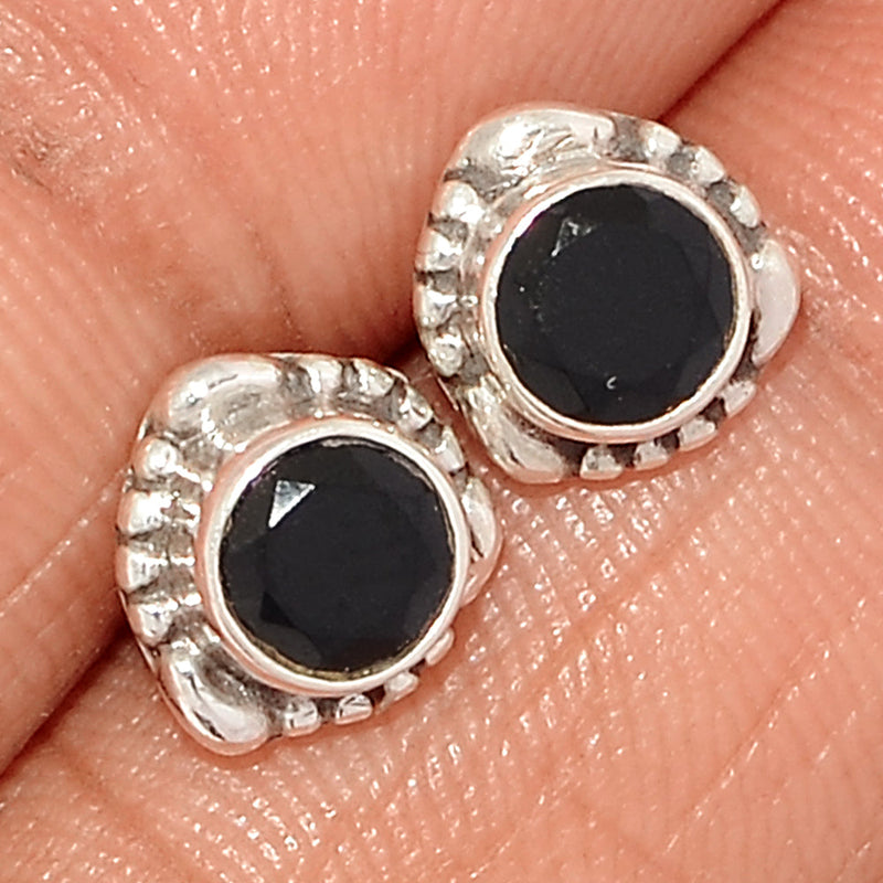 Black Onyx Faceted Studs - BOFS184