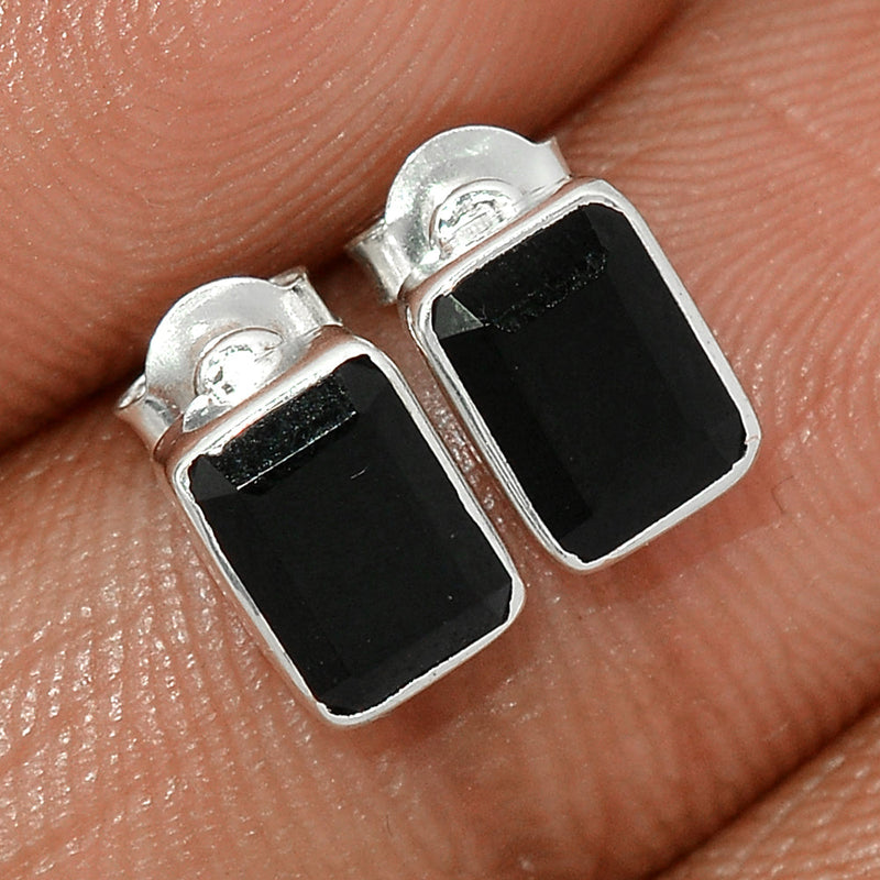 Black Onyx Faceted Studs - BOFS229