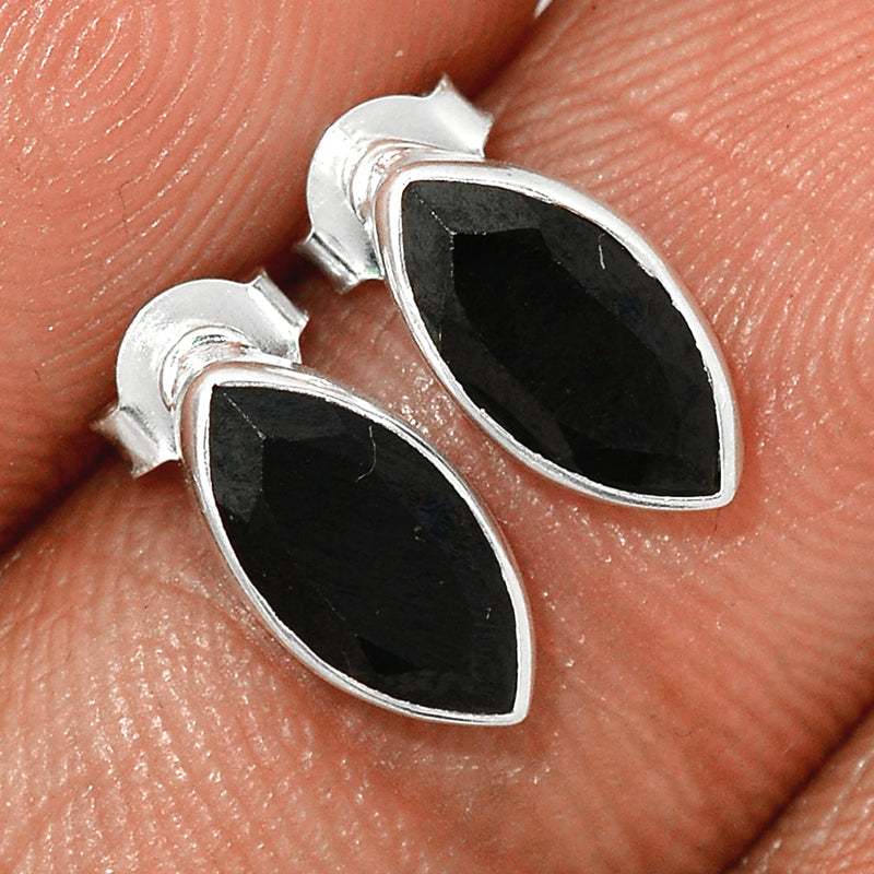 Black Onyx Faceted Studs - BOFS236
