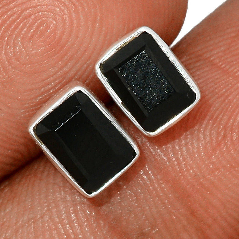 Black Onyx Faceted Studs - BOFS247