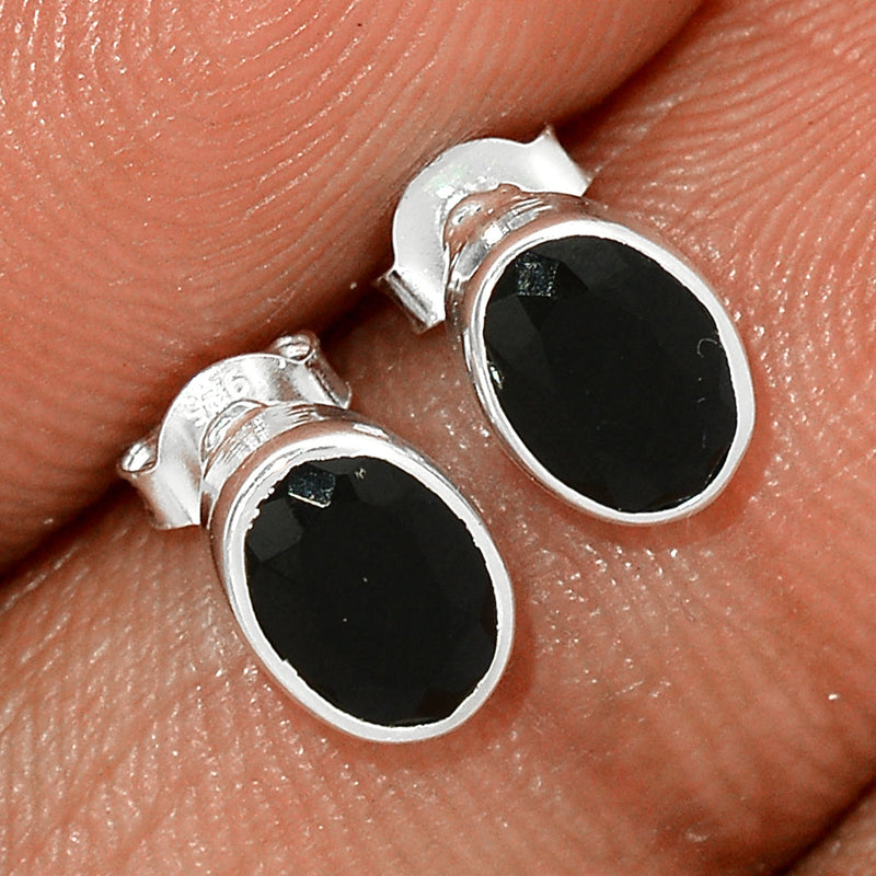 Black Onyx Faceted Studs - BOFS251