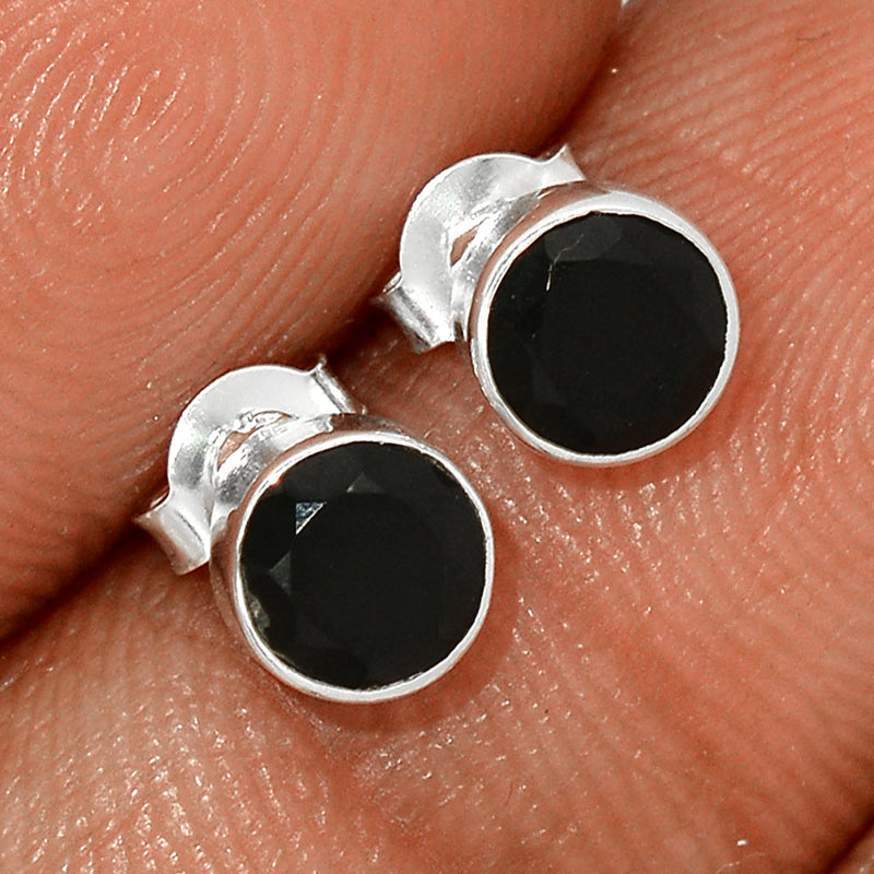 Black Onyx Faceted Studs - BOFS256