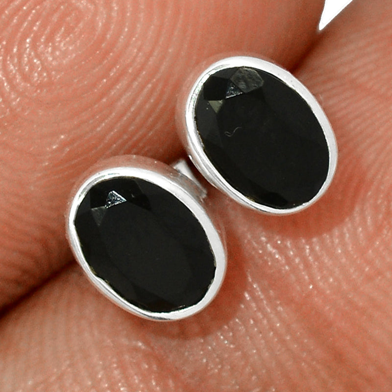 Black Onyx Faceted Studs - BOFS261