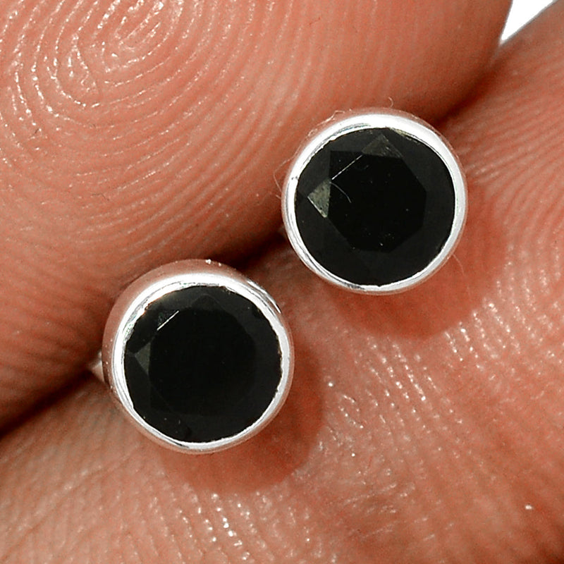 Black Onyx Faceted Studs - BOFS262