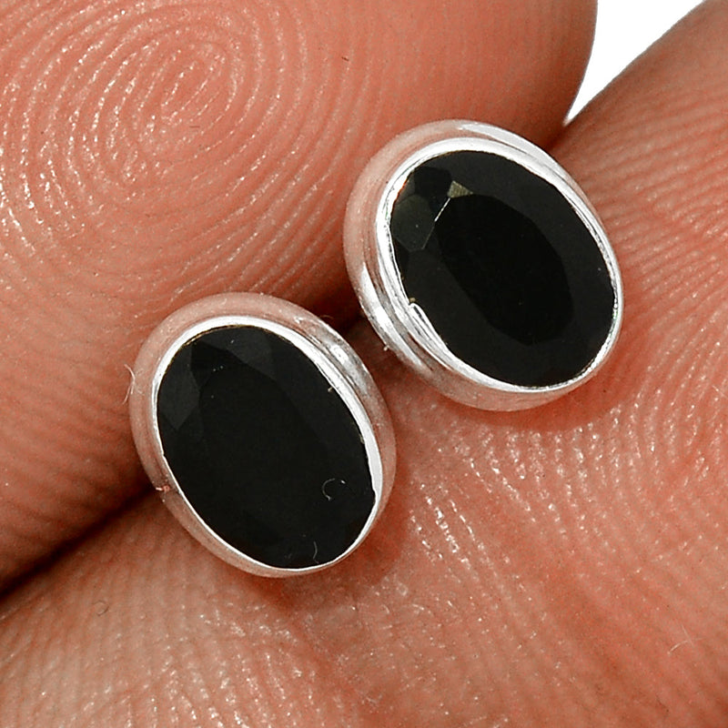 Black Onyx Faceted Studs - BOFS264