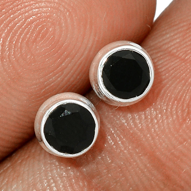 Black Onyx Faceted Studs - BOFS268
