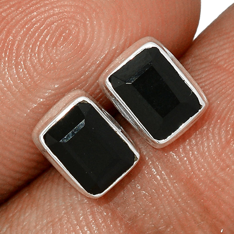 Black Onyx Faceted Studs - BOFS274